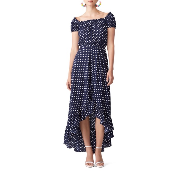 Slate & Willow Dresses & Skirts - Slate & Willow Polka Dot Off the Shoulder Dress